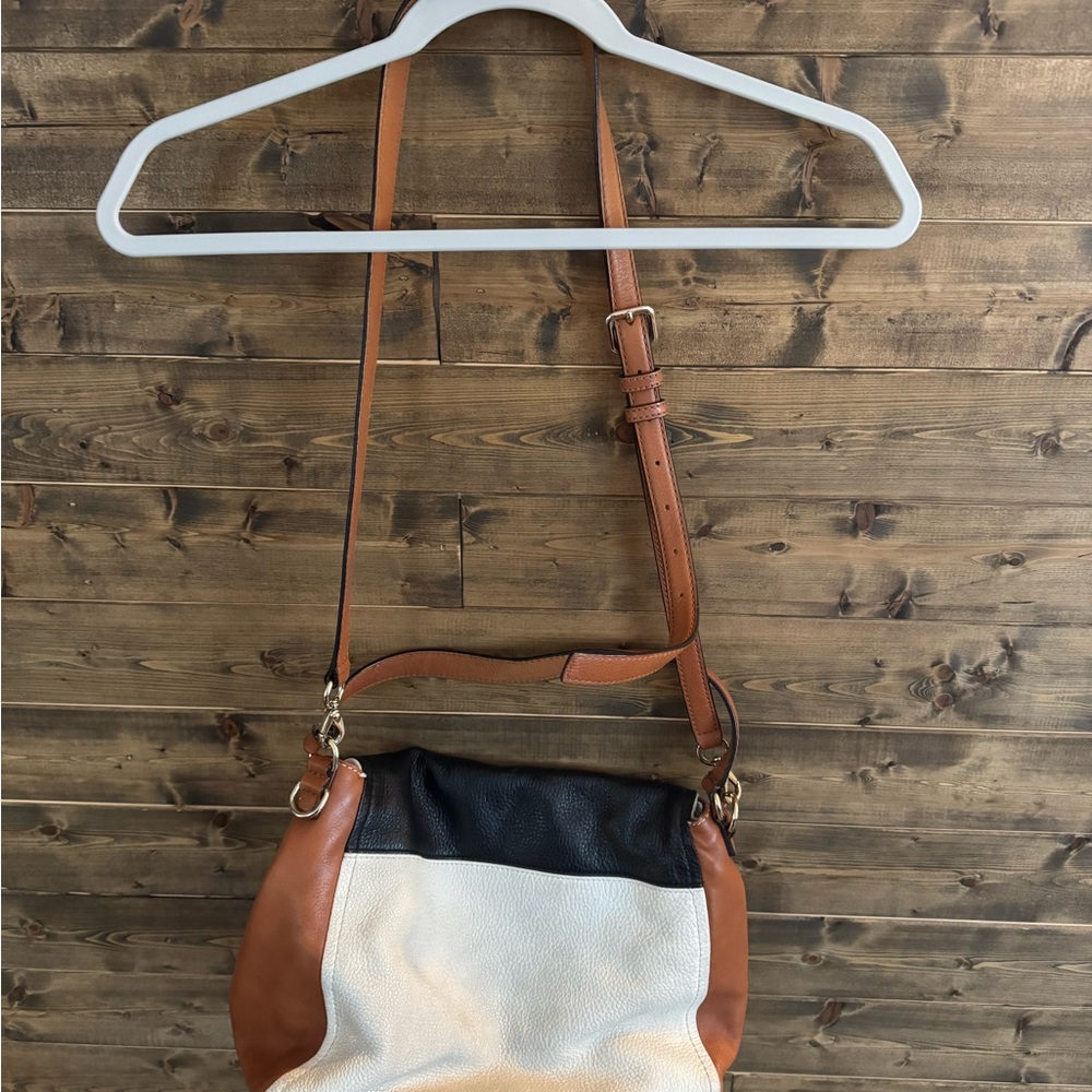 kate spade Tri-Color Leather Crossbody — Black, White & Tan - Picture 2 of 7